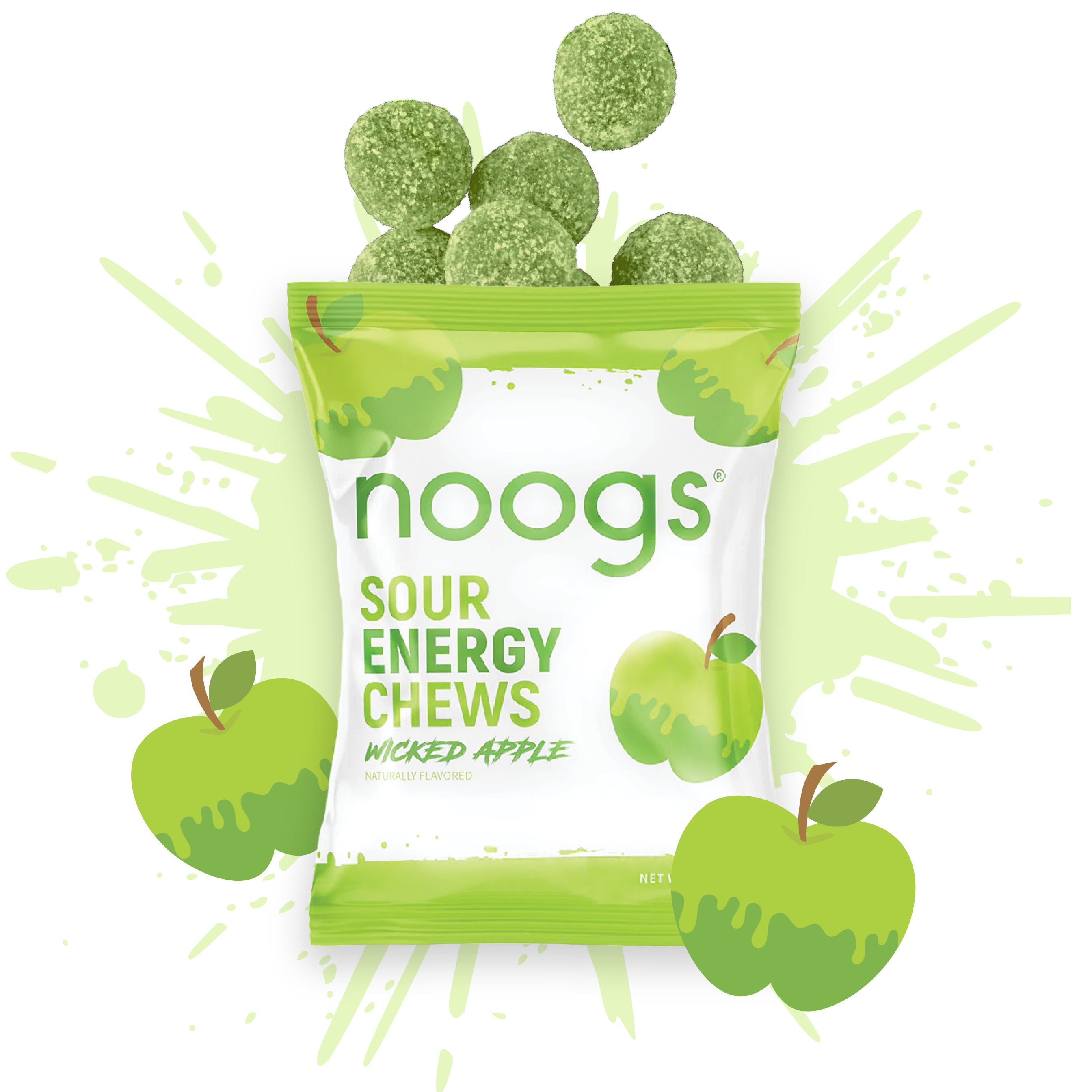 Wicked Apple Noogs - Sour Energy Chews for Active Lifestyles