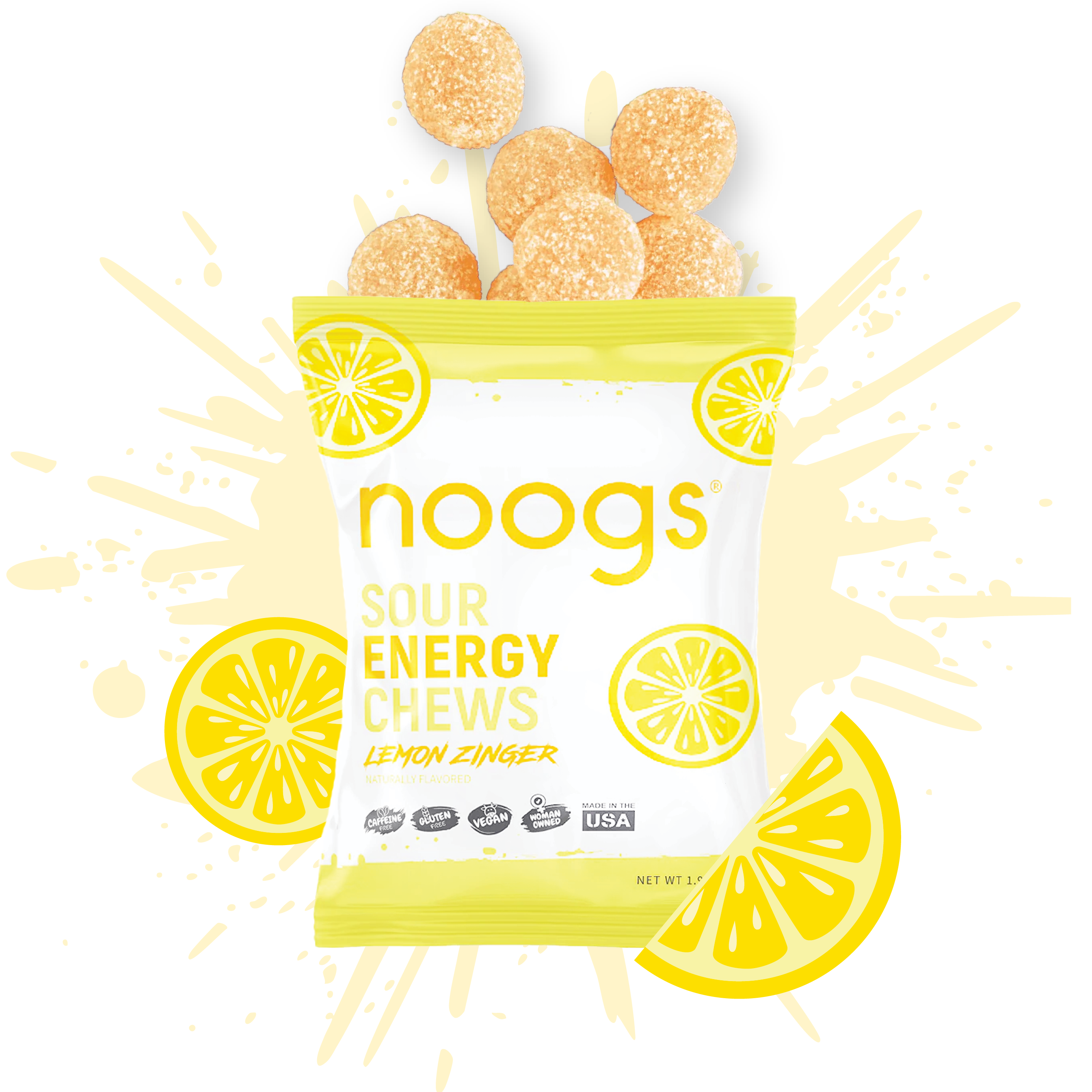 Lemon Zinger Noogs - Sour Energy Chews for Active Lifestyles