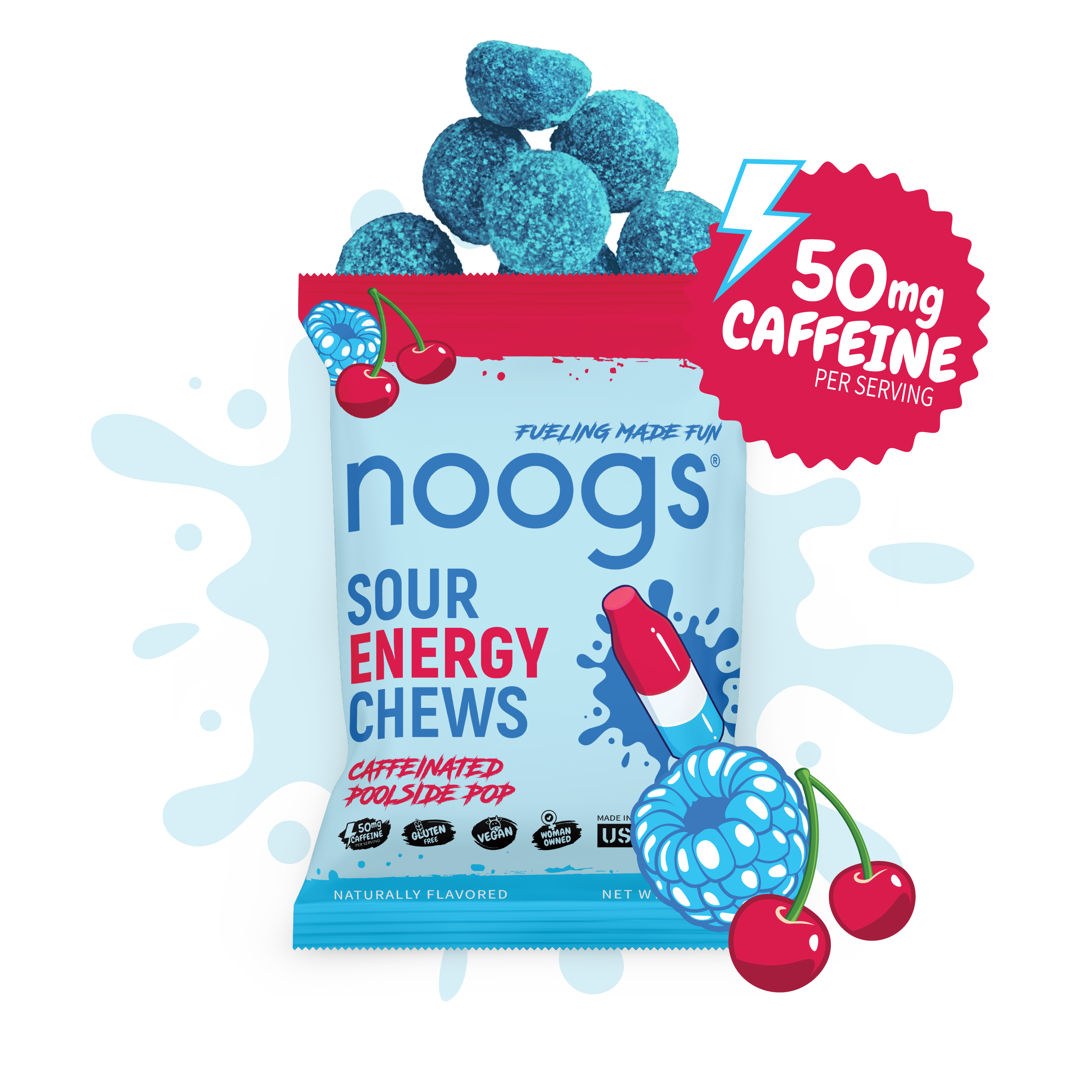 Caffeinated Poolside Pop Sour Energy Chews – Noogs
