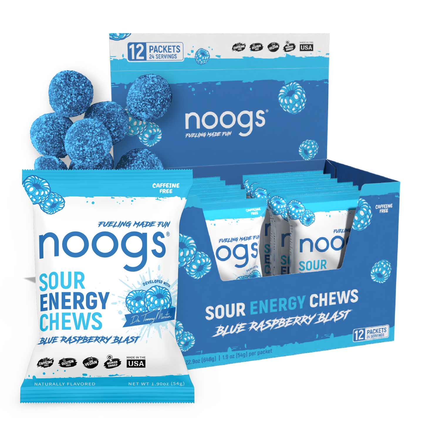 Blue Raspberry Blast Sour Energy Chews