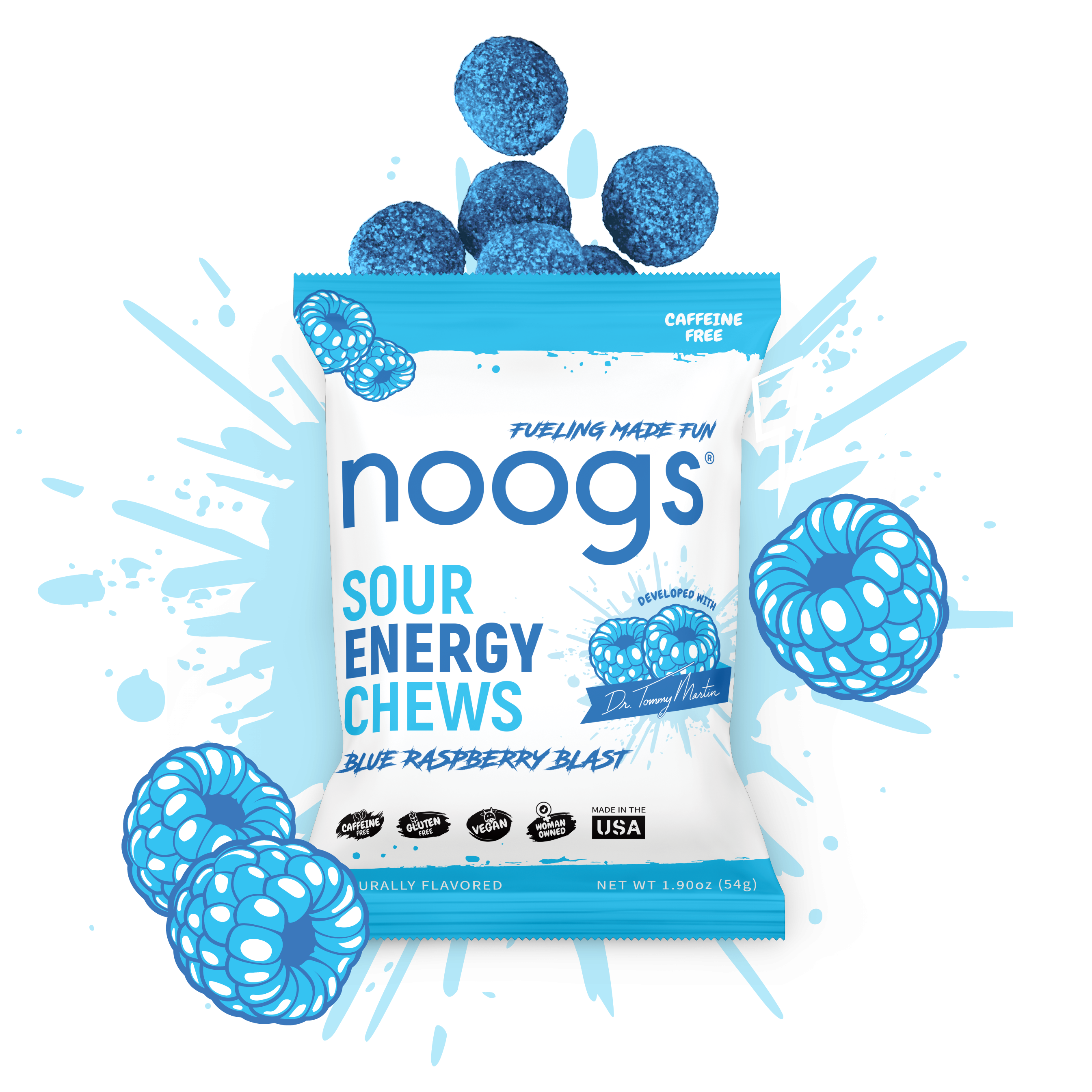 Blue Raspberry Blast Sour Energy Chews – Noogs