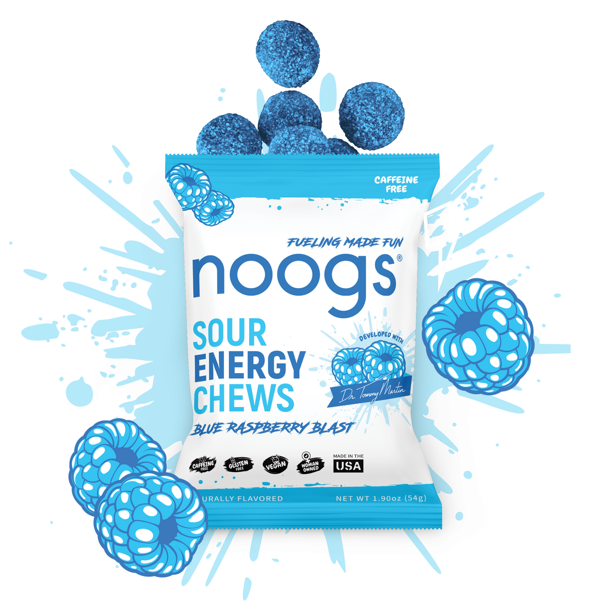 Blue Raspberry Blast Sour Energy Chews – Noogs